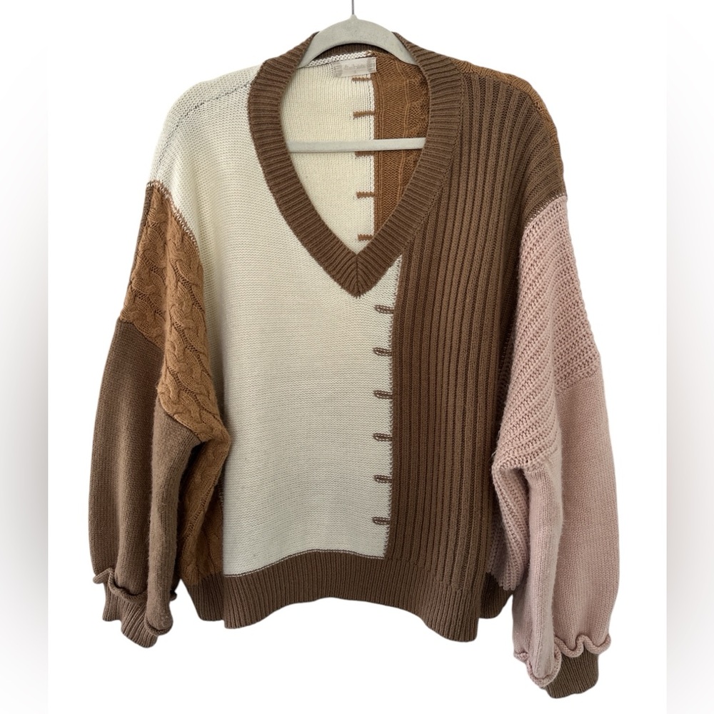 Altar’d State color block, cable kit sweater, Small